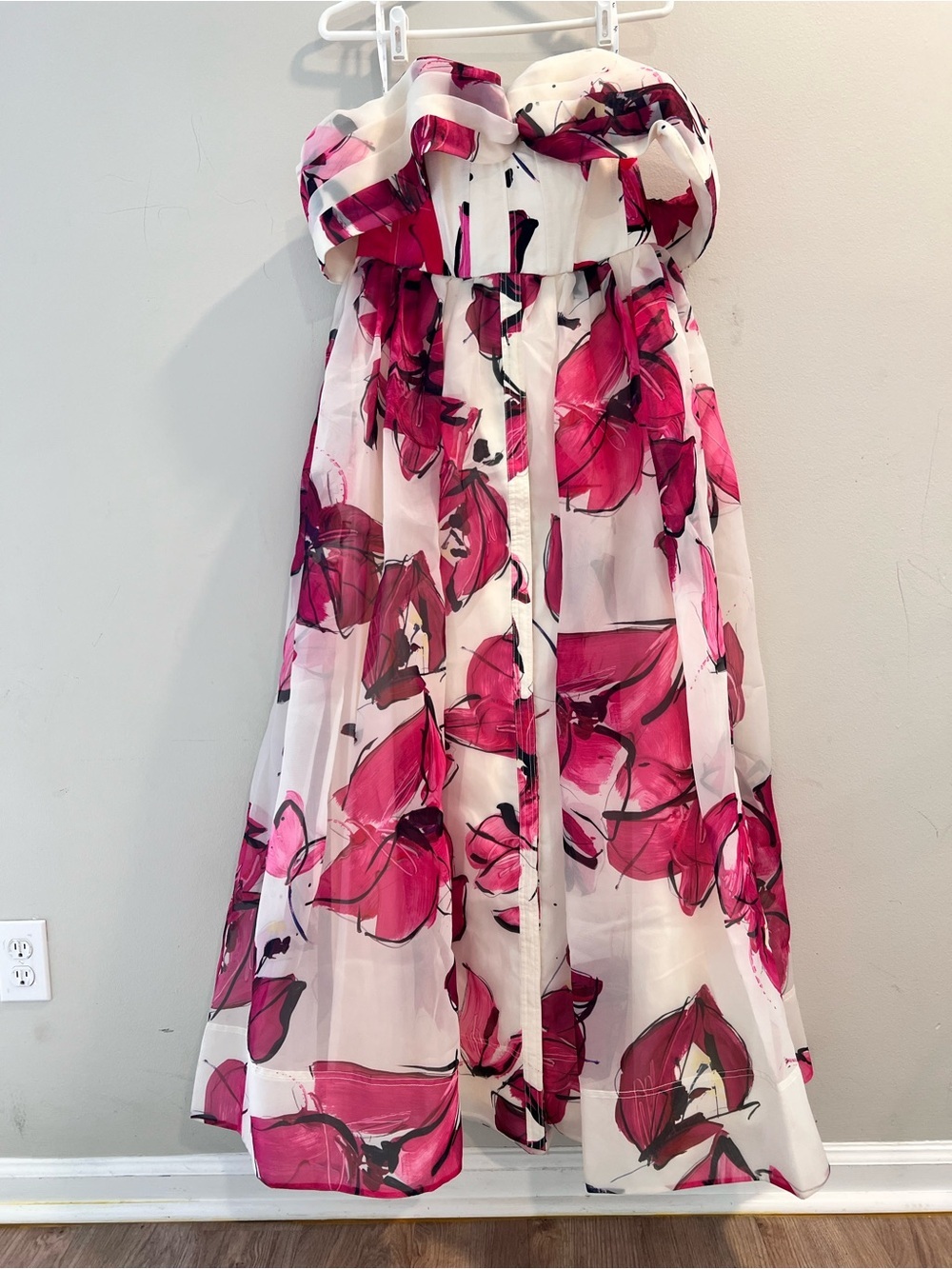 NWT Aje Cordelia Corsetted Maxi Dress In Falling Florals Pink Size 12 - Picture 4 of 11